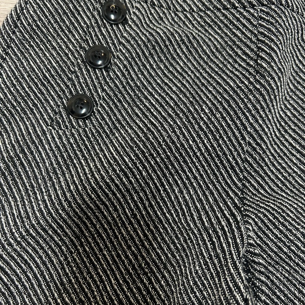 Ann Taylor LOFT Black White Tweed Pants High Waist Wide Leg Trousers Size 6 - Picture 4 of 10